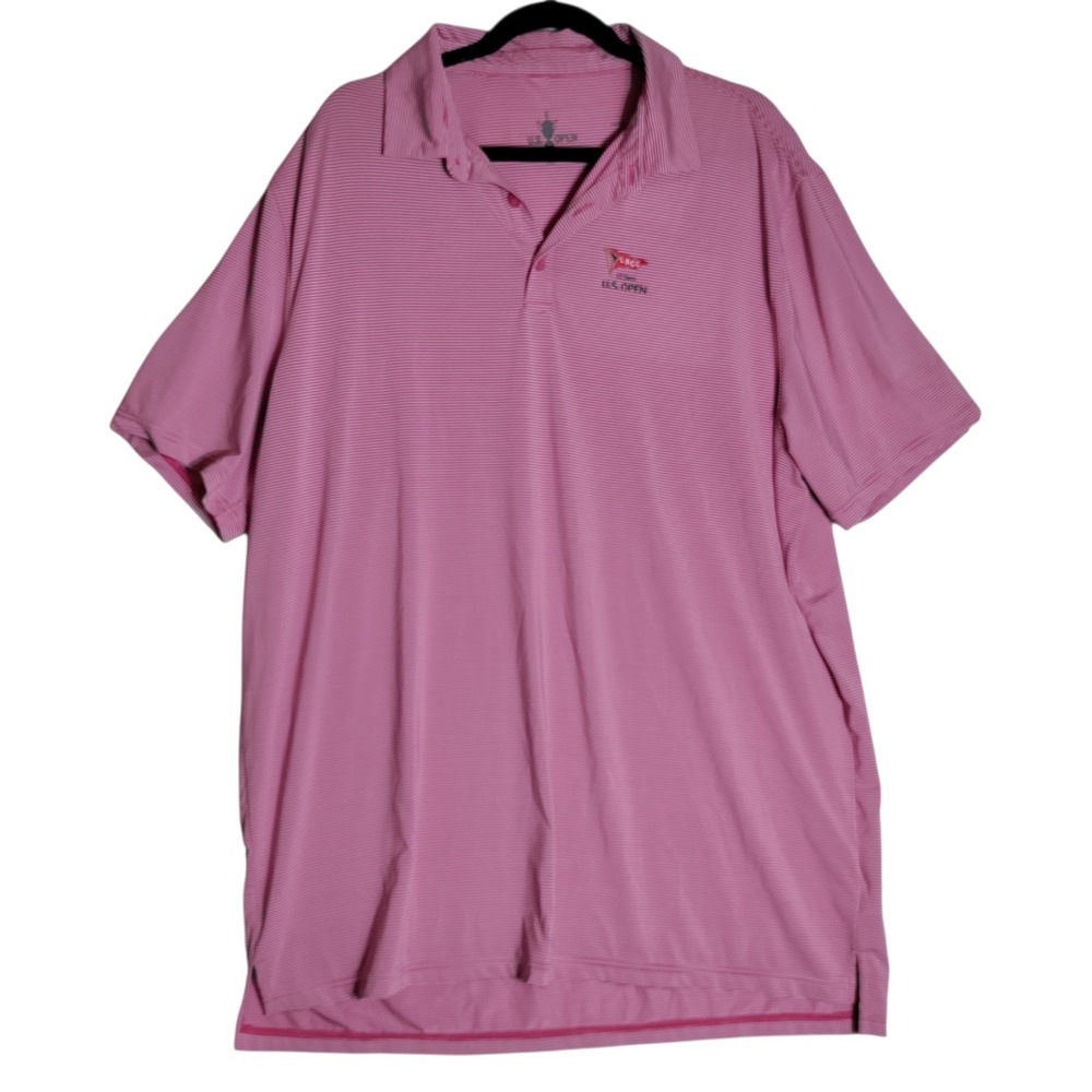 USGA Golf 123rd US Open LACC Flag Shirt‎ Mens Size 2XL Pink Polo